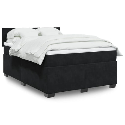 Boxspringbett Mit Matratze Samt Schwarz
