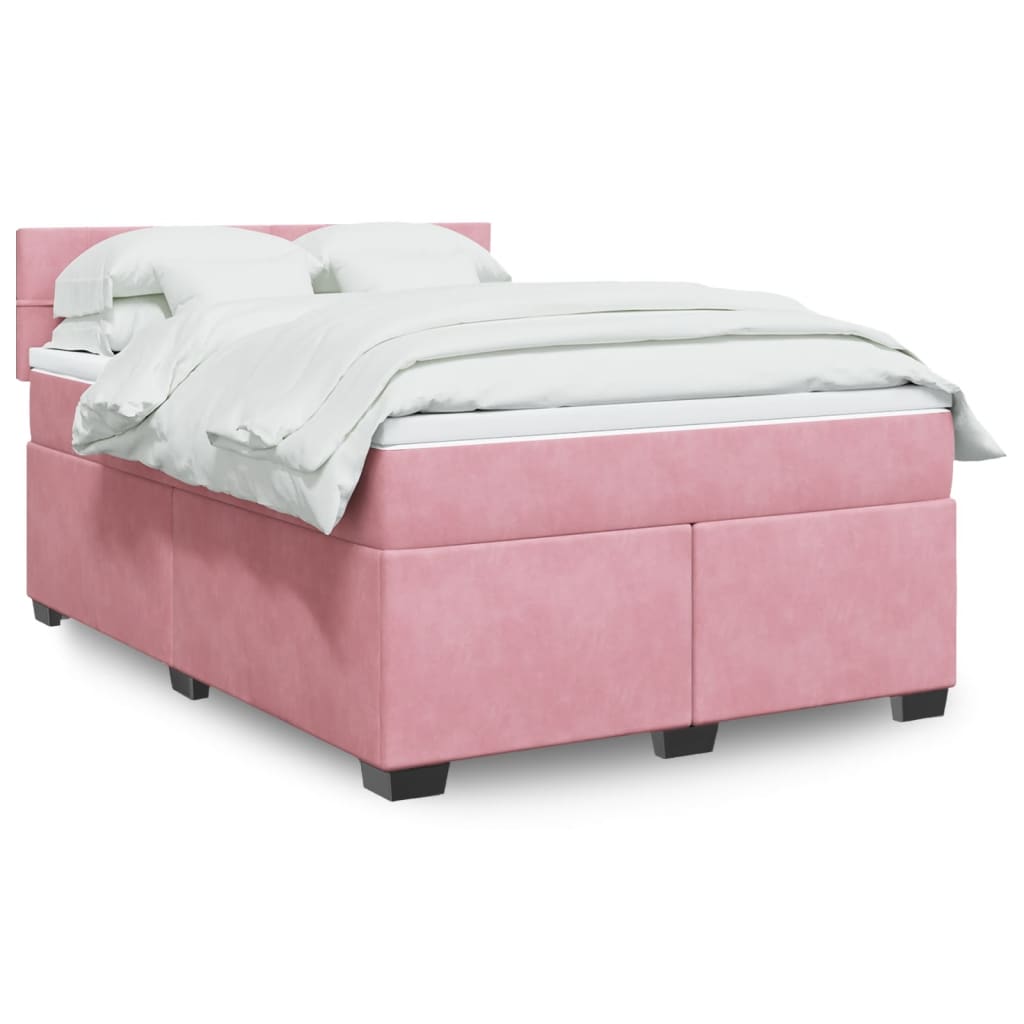 Boxspringbett Mit Matratze Samt Rosa