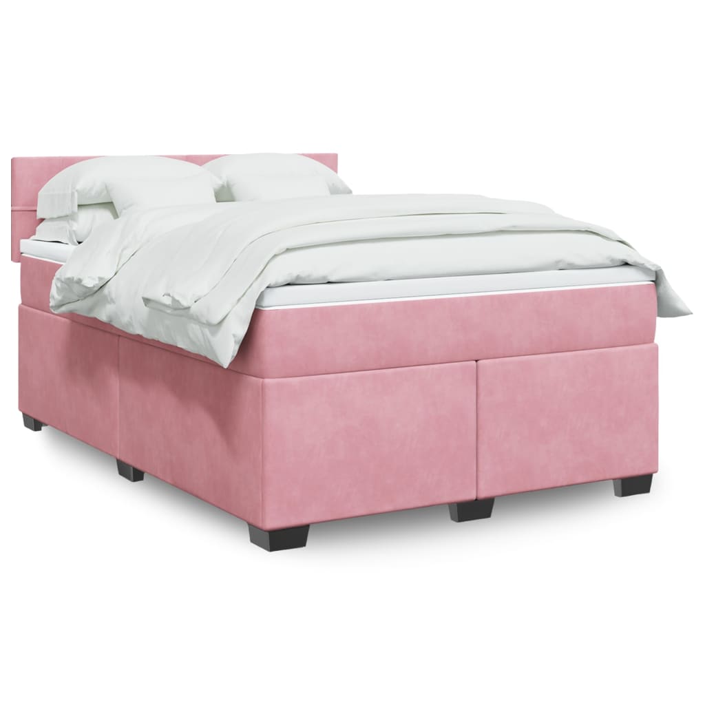 Boxspringbett Mit Matratze Samt Rosa