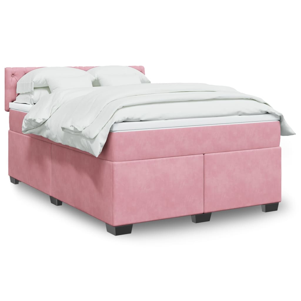 Boxspringbett Mit Matratze Samt Rosa