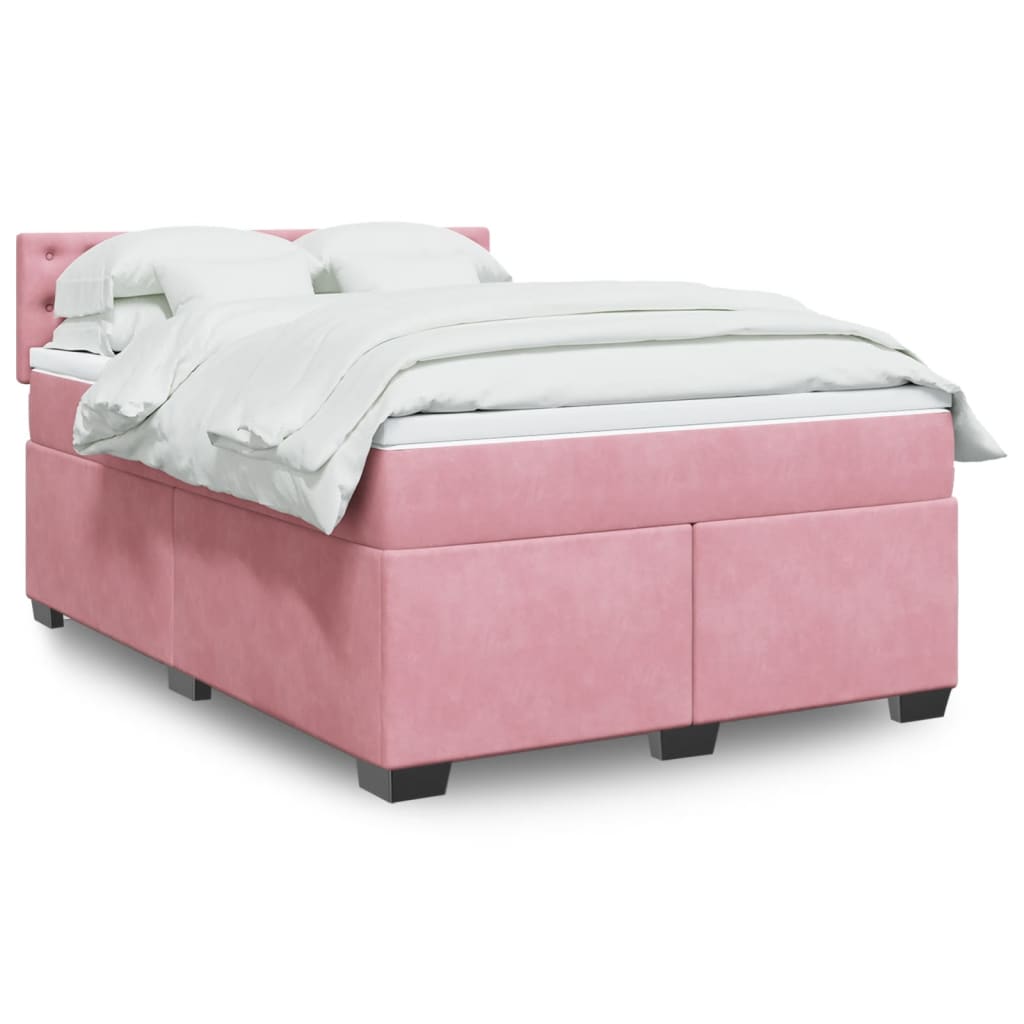 Boxspringbett Mit Matratze Samt Rosa