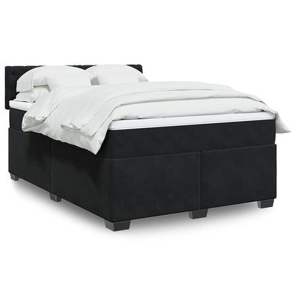Boxspringbett Mit Matratze Samt Schwarz