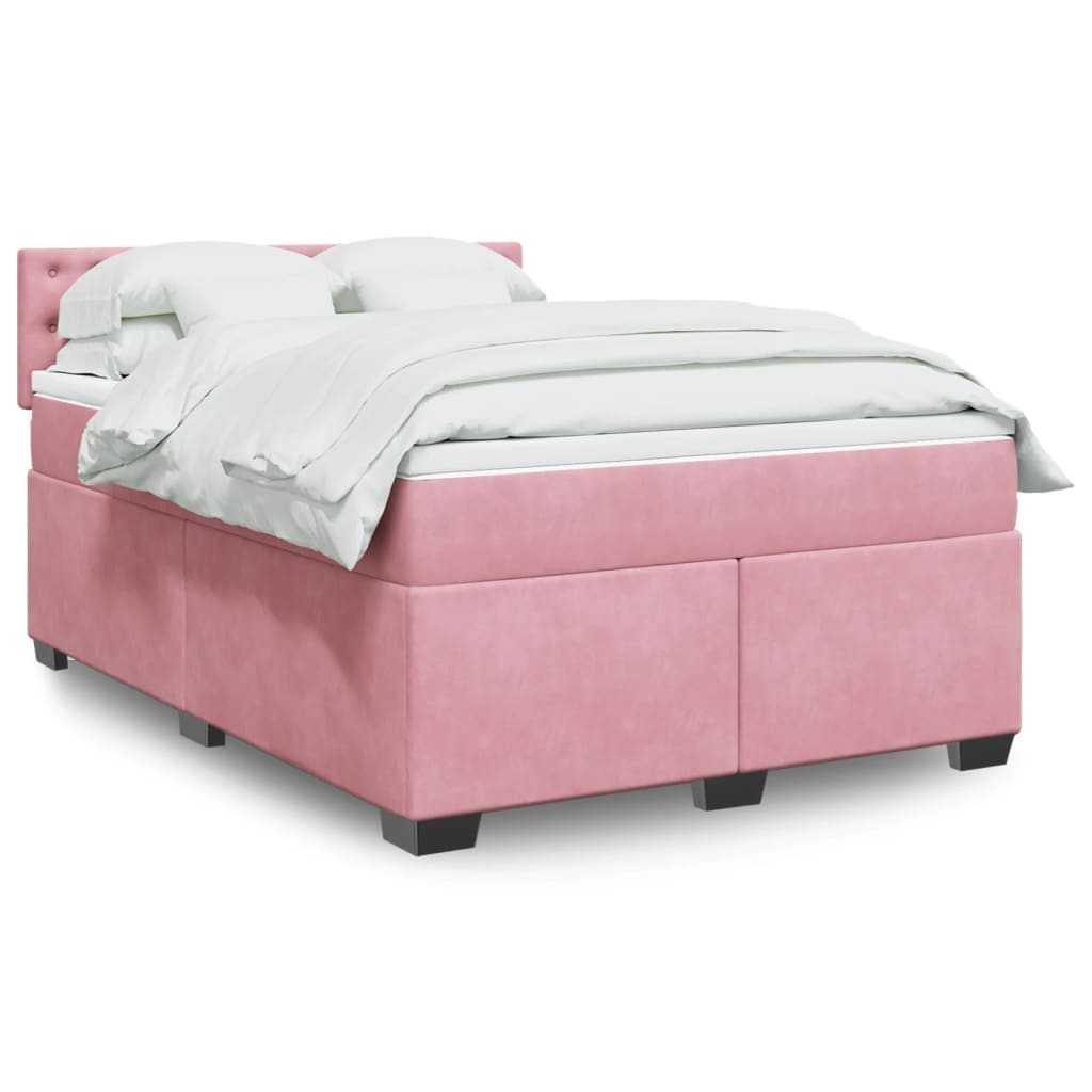 Boxspringbett Mit Matratze Samt Rosa