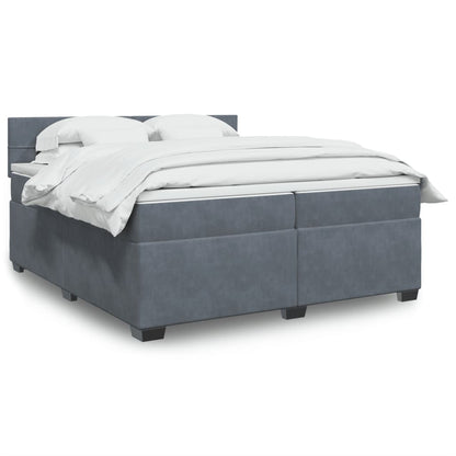 Boxspringbett Mit Matratze Samt Dunkelgrau