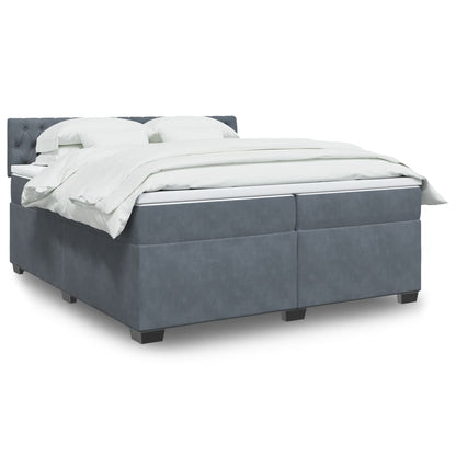 Boxspringbett Mit Matratze Samt Dunkelgrau