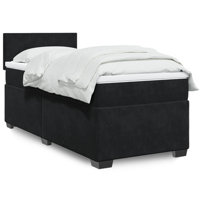 Boxspringbett Mit Matratze Schwarz Samt