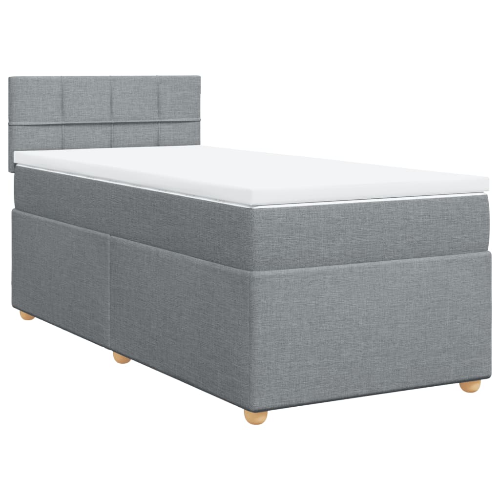 Boxspringbett Mit Matratze Stoff Hellgrau