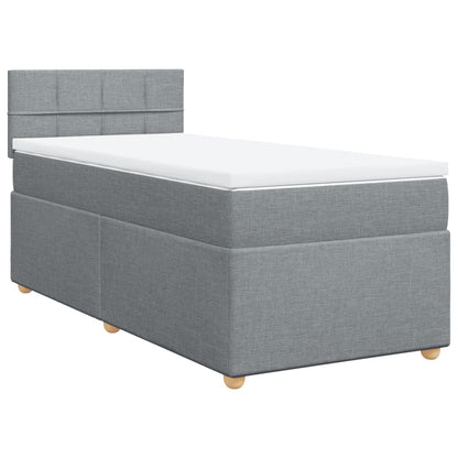 Boxspringbett Mit Matratze Stoff Hellgrau