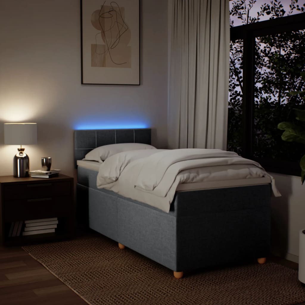 Boxspringbett Mit Matratze Stoff Hellgrau