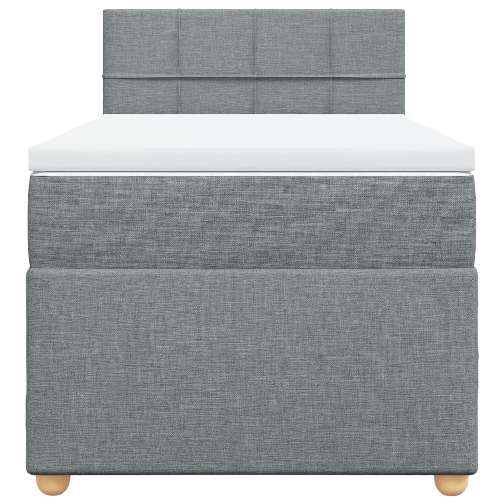 Boxspringbett Mit Matratze Stoff Hellgrau