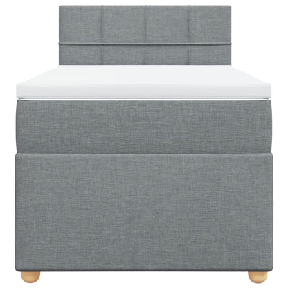 Boxspringbett Mit Matratze Stoff Hellgrau