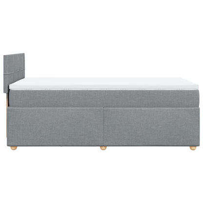 Boxspringbett Mit Matratze Stoff Hellgrau