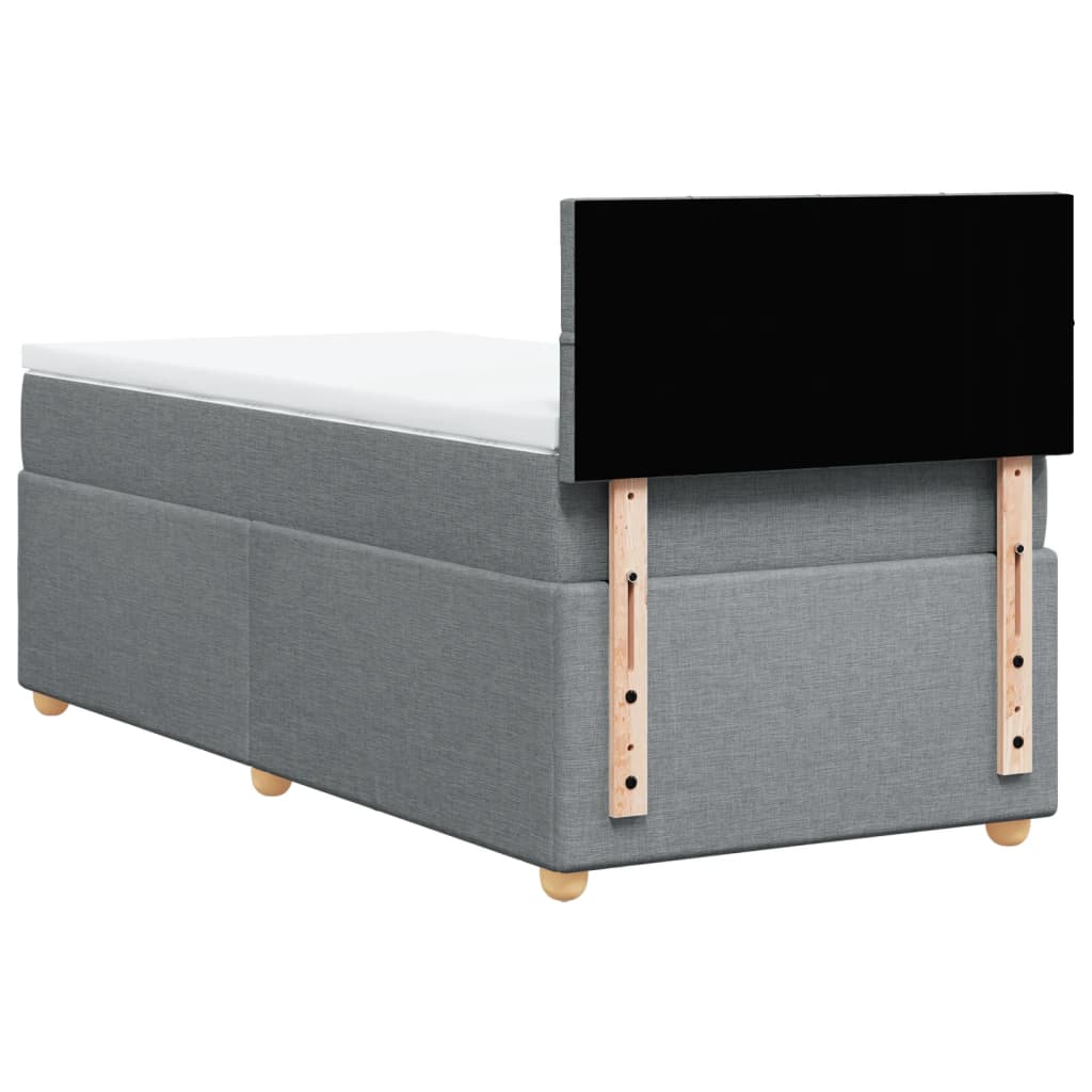 Boxspringbett Mit Matratze Stoff Hellgrau