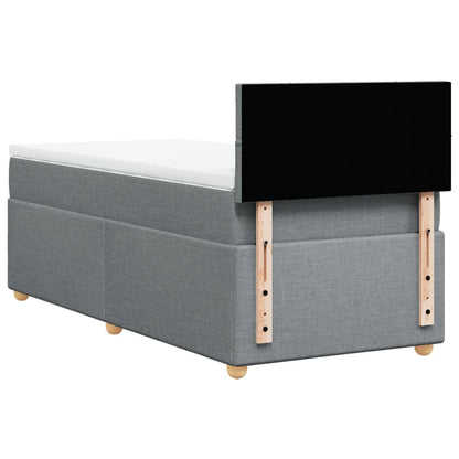 Boxspringbett Mit Matratze Stoff Hellgrau