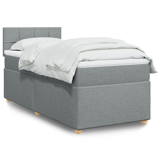 Boxspringbett Mit Matratze Stoff Hellgrau