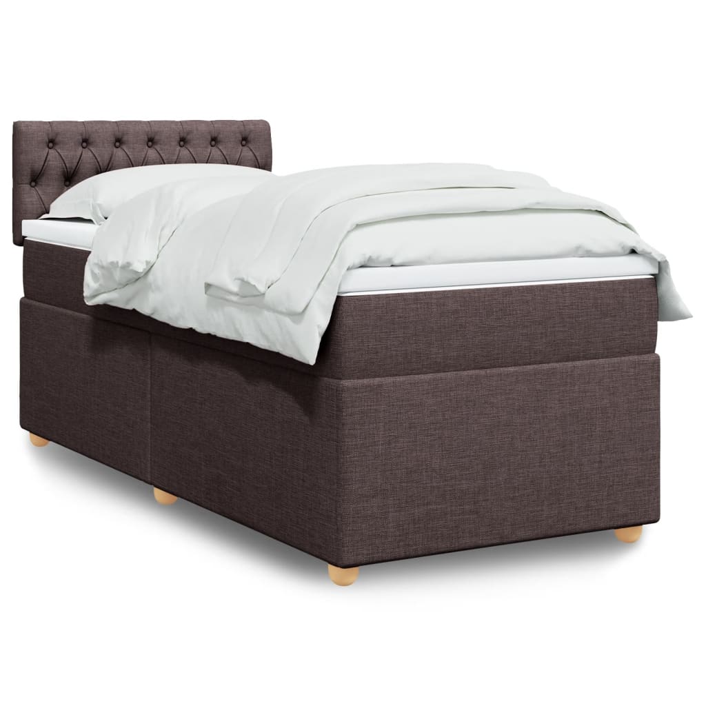 Boxspringbett Mit Matratze Stoff Dunkelbraun