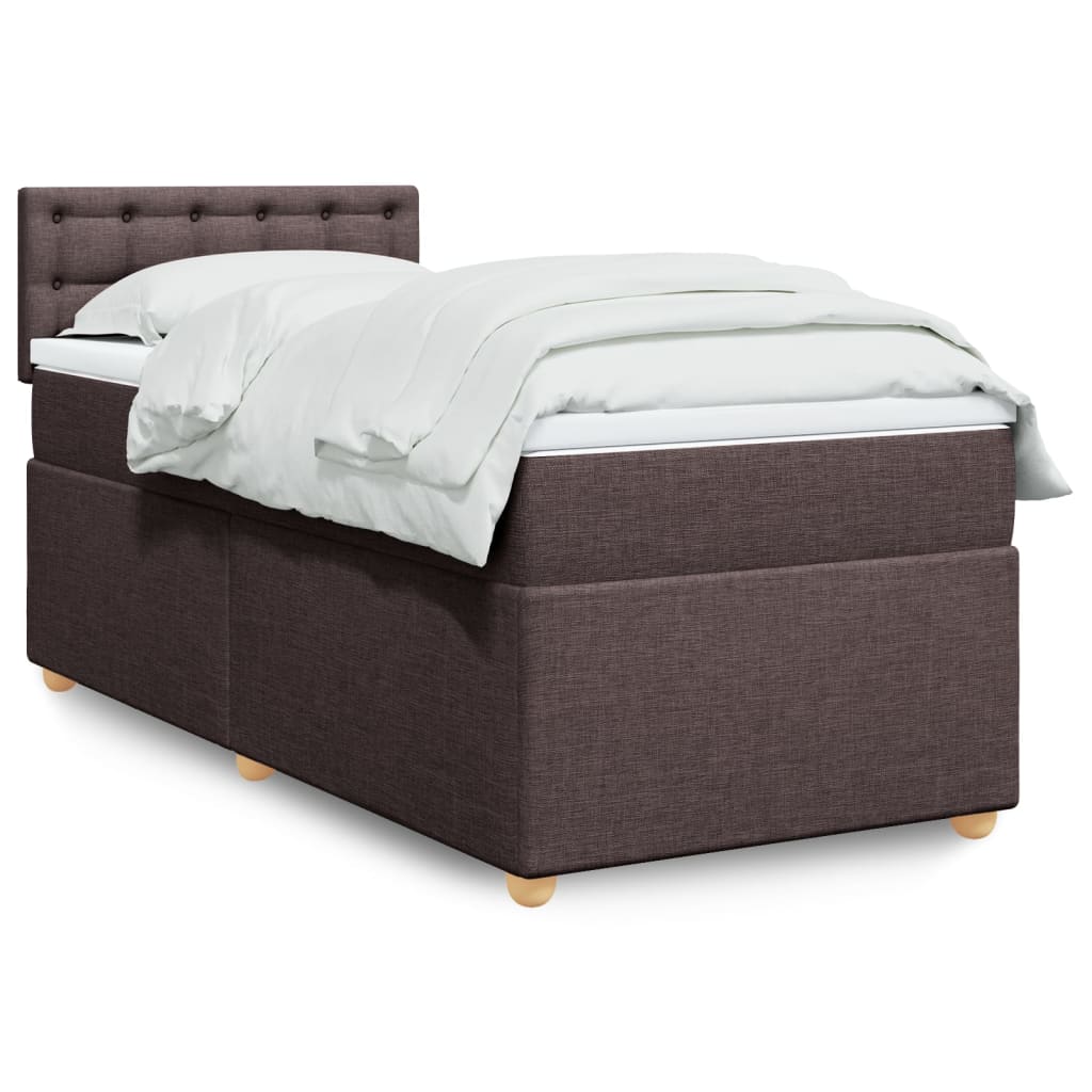 Boxspringbett Mit Matratze Stoff Dunkelbraun