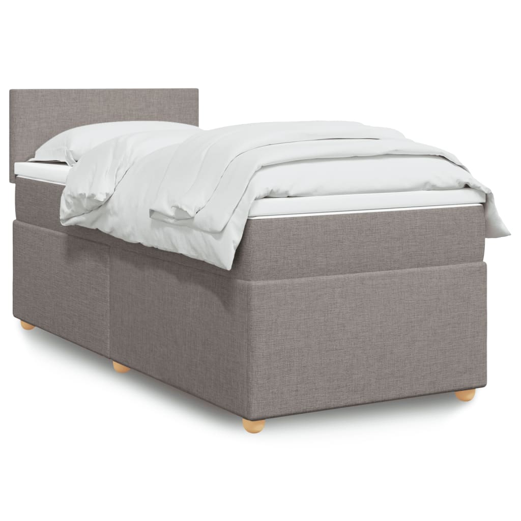 Boxspringbett Mit Matratze Stoff Taupe