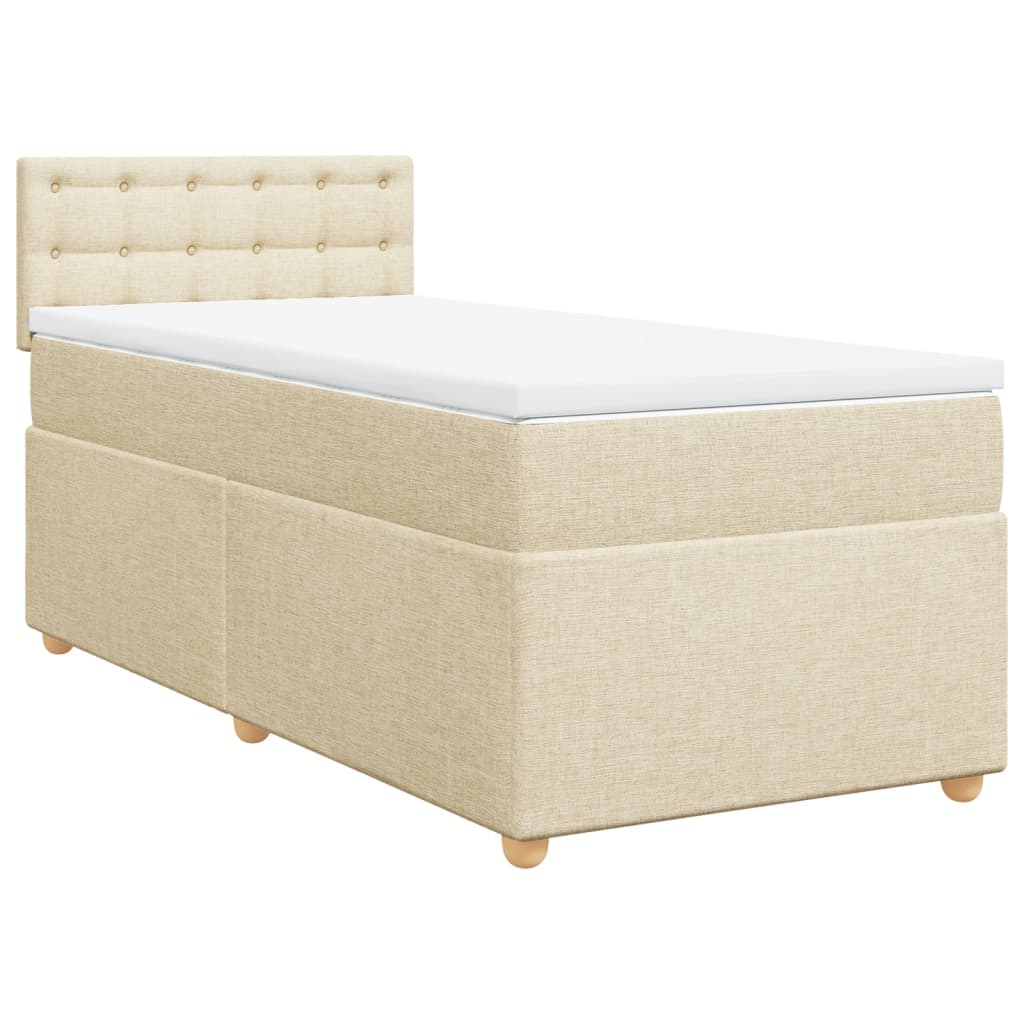 Boxspringbett Mit Matratze Stoff Creme