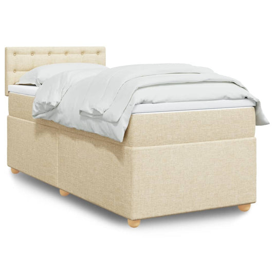 Boxspringbett Mit Matratze Stoff Creme