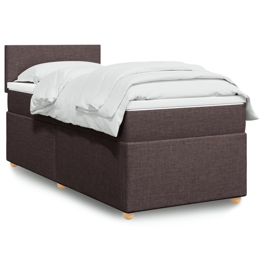Boxspringbett Mit Matratze Stoff Dunkelbraun