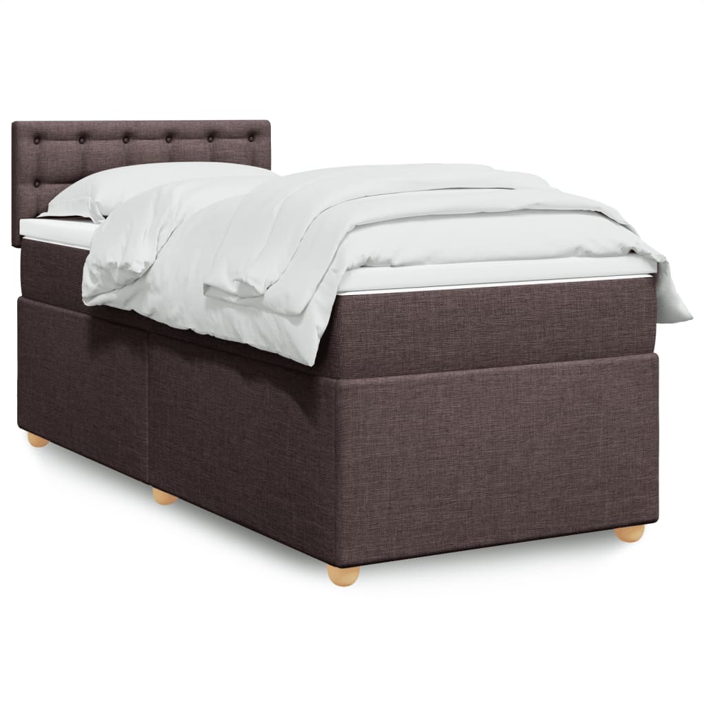 Boxspringbett Mit Matratze Stoff Dunkelbraun