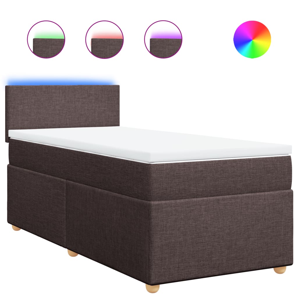 Boxspringbett Mit Matratze Stoff Dunkelbraun