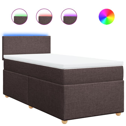 Boxspringbett Mit Matratze Stoff Dunkelbraun