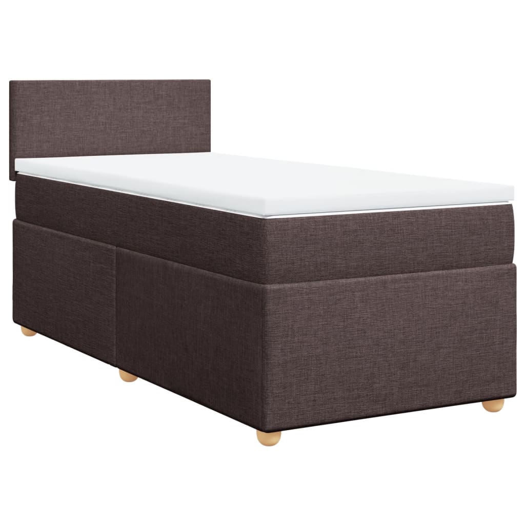 Boxspringbett Mit Matratze Stoff Dunkelbraun