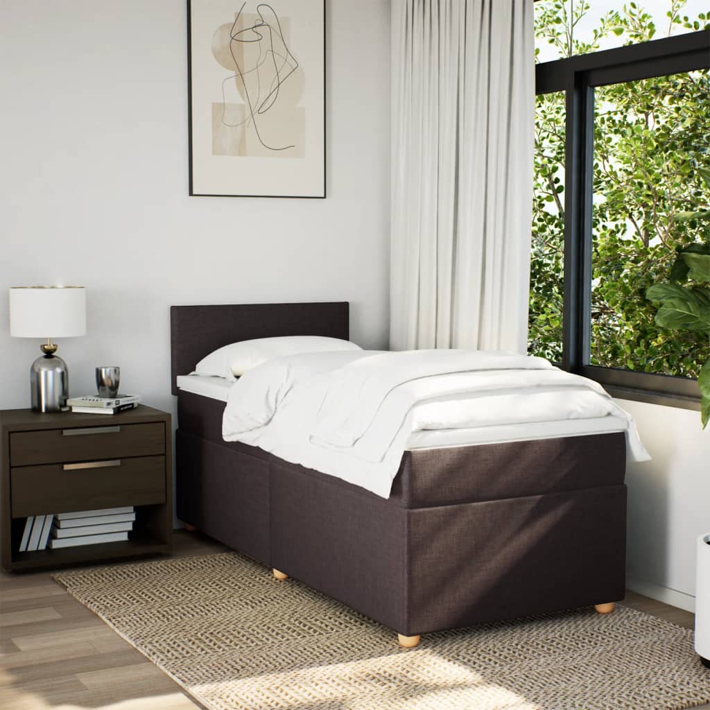 Boxspringbett Mit Matratze Stoff Dunkelbraun