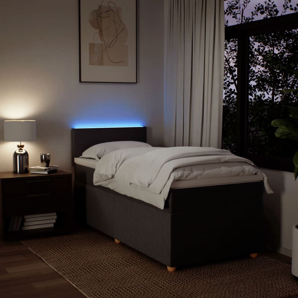 Boxspringbett Mit Matratze Stoff Dunkelbraun
