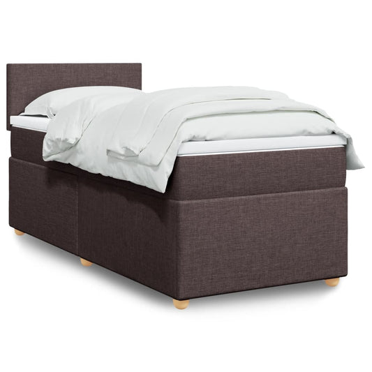 Boxspringbett Mit Matratze Stoff Dunkelbraun