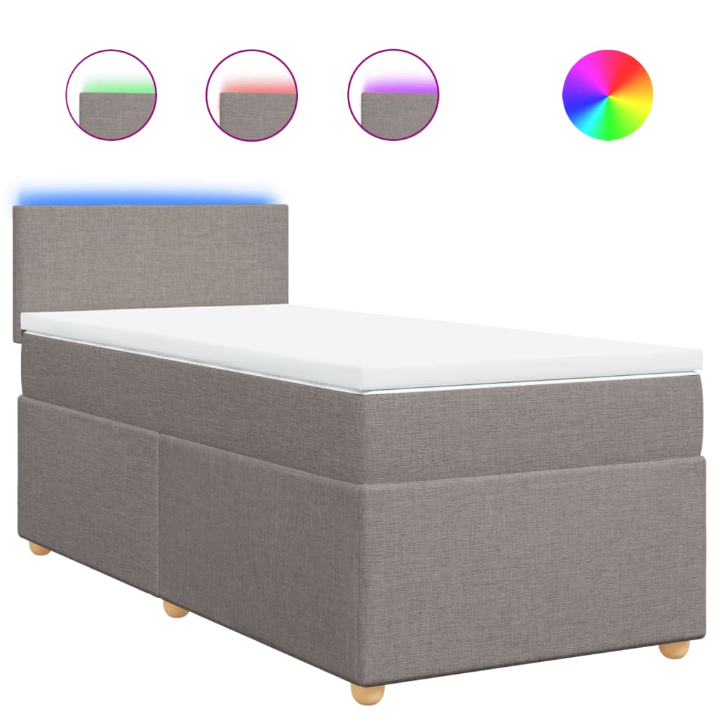 Boxspringbett Mit Matratze Stoff Taupe