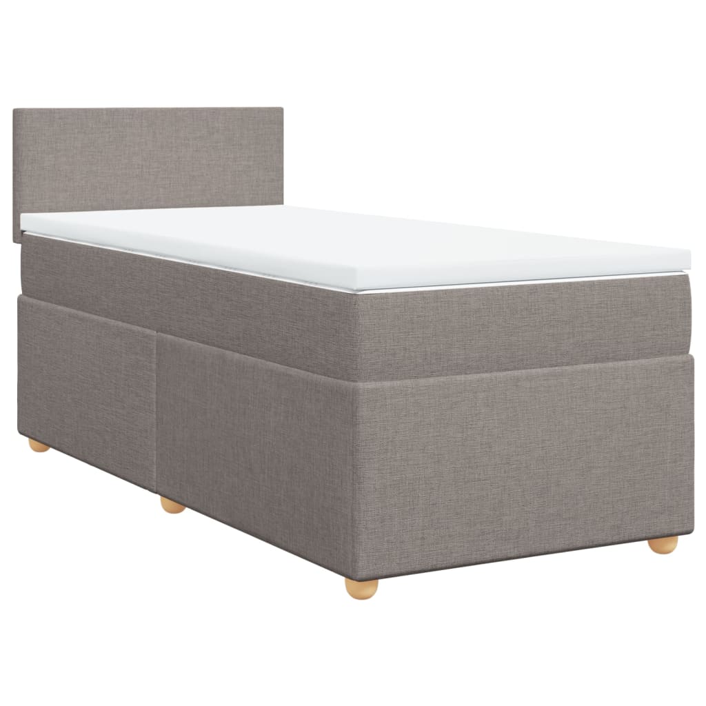 Boxspringbett Mit Matratze Stoff Taupe