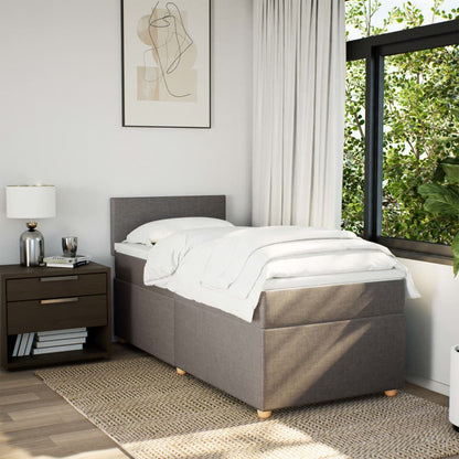 Boxspringbett Mit Matratze Stoff Taupe