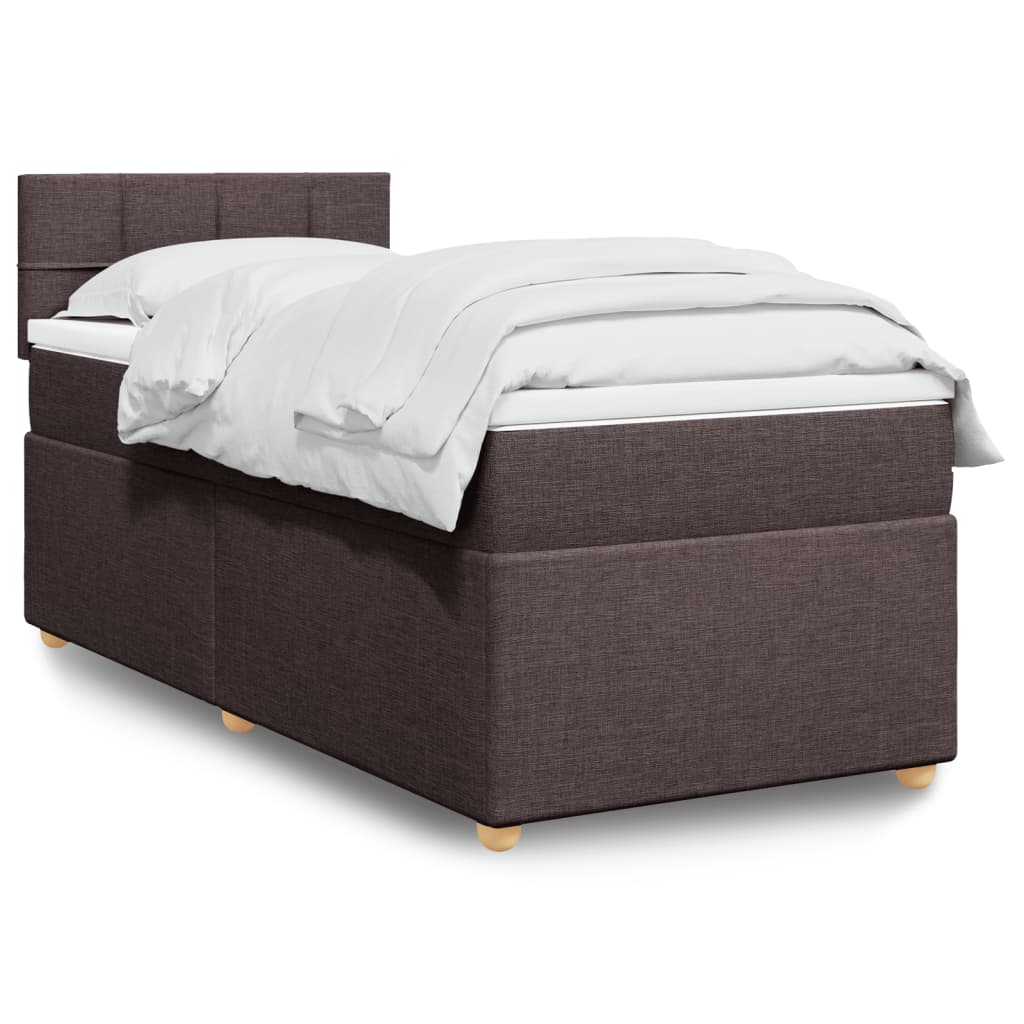 Boxspringbett Mit Matratze Stoff Dunkelbraun