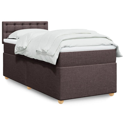 Boxspringbett Mit Matratze Stoff Dunkelbraun