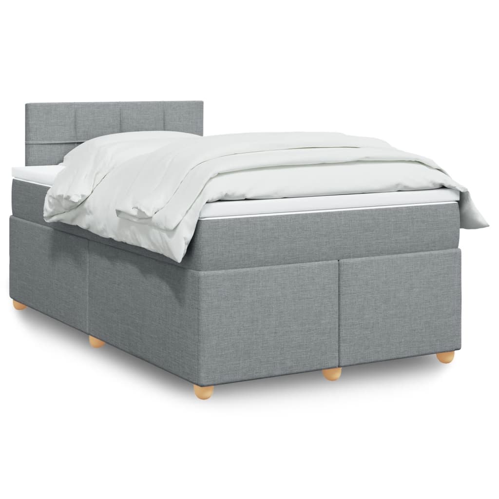 Boxspringbett Mit Matratze Stoff Hellgrau