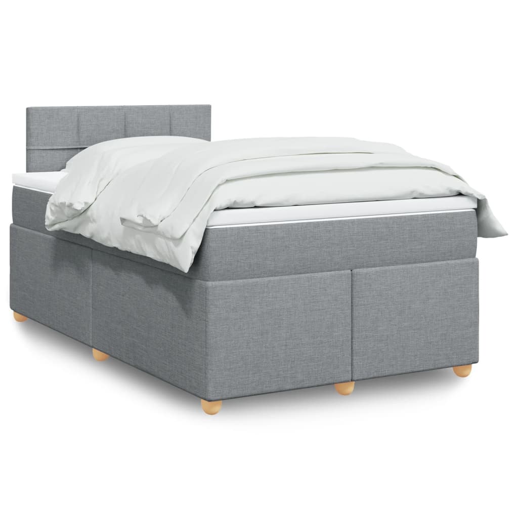 Boxspringbett Mit Matratze Stoff Hellgrau