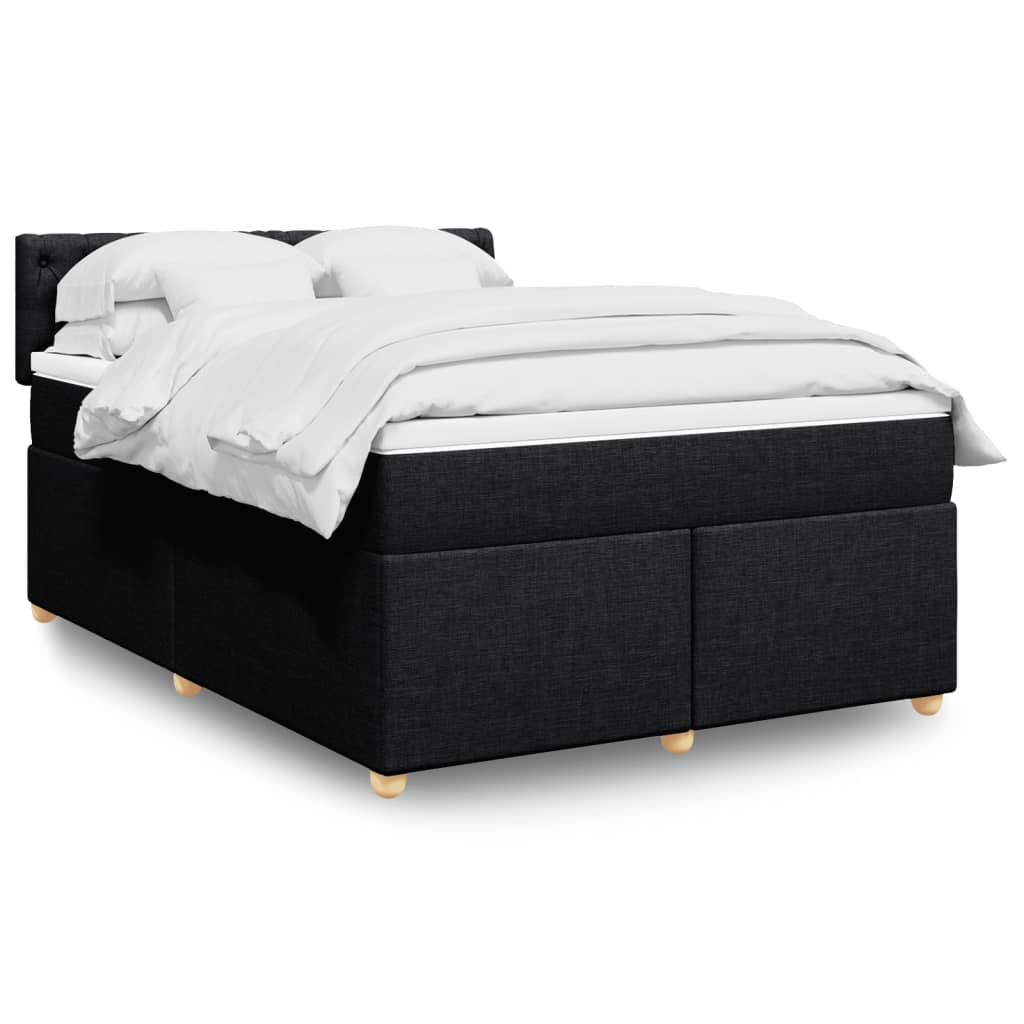 Boxspringbett Mit Matratze Stoff Schwarz