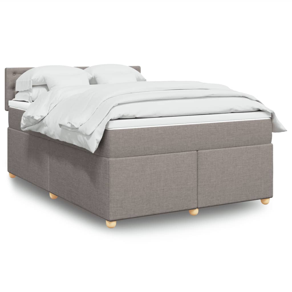 Boxspringbett Mit Matratze Stoff Taupe