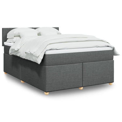 Boxspringbett Mit Matratze Stoff Dunkelgrau