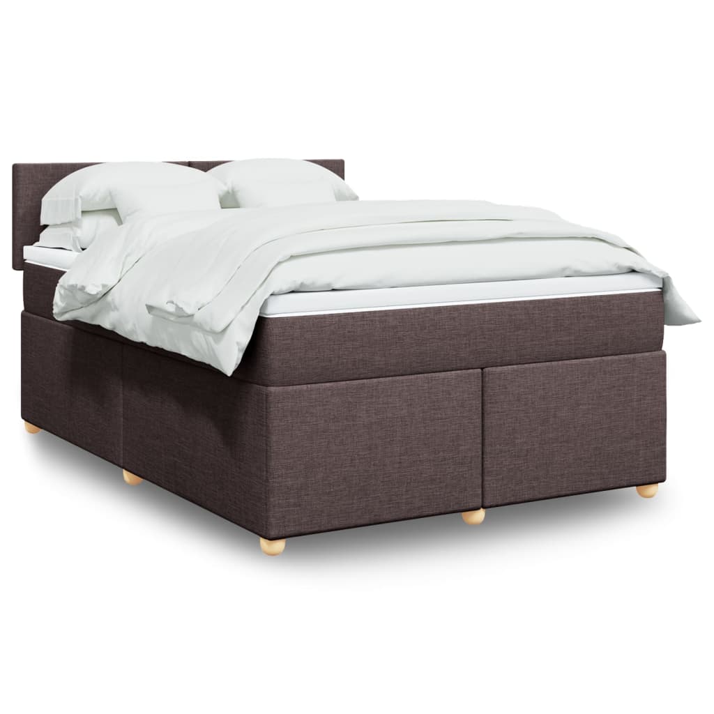 Boxspringbett Mit Matratze Stoff Dunkelbraun