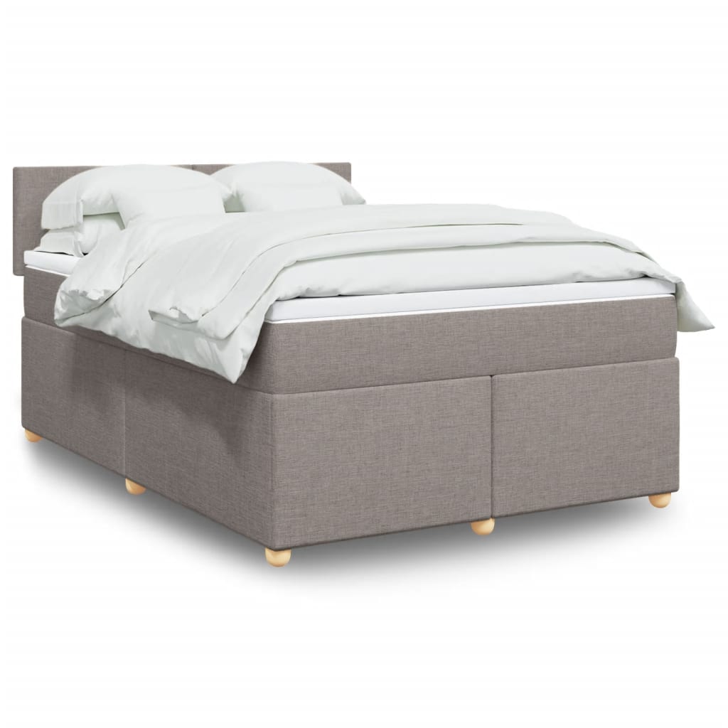 Boxspringbett Mit Matratze Stoff Taupe