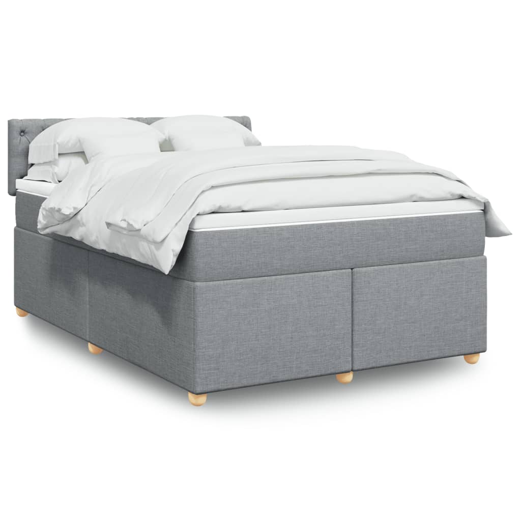Boxspringbett Mit Matratze Stoff Hellgrau