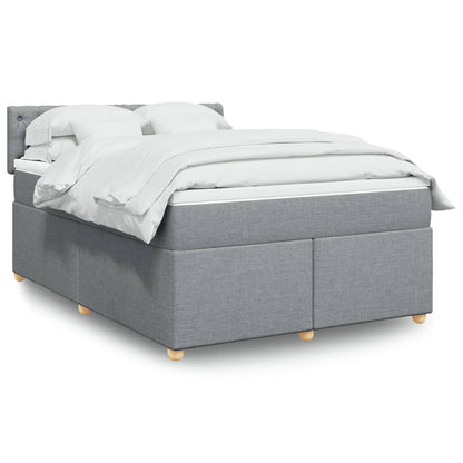 Boxspringbett Mit Matratze Stoff Hellgrau