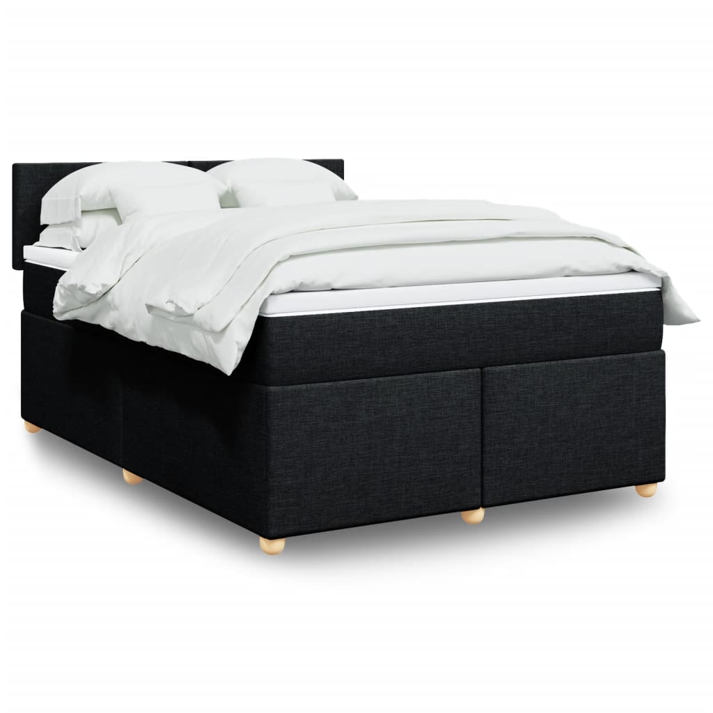 Boxspringbett Mit Matratze Stoff Schwarz