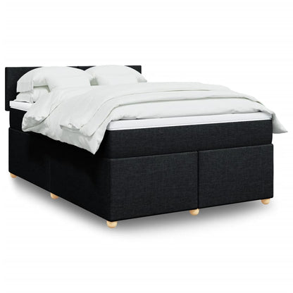 Boxspringbett Mit Matratze Stoff Schwarz