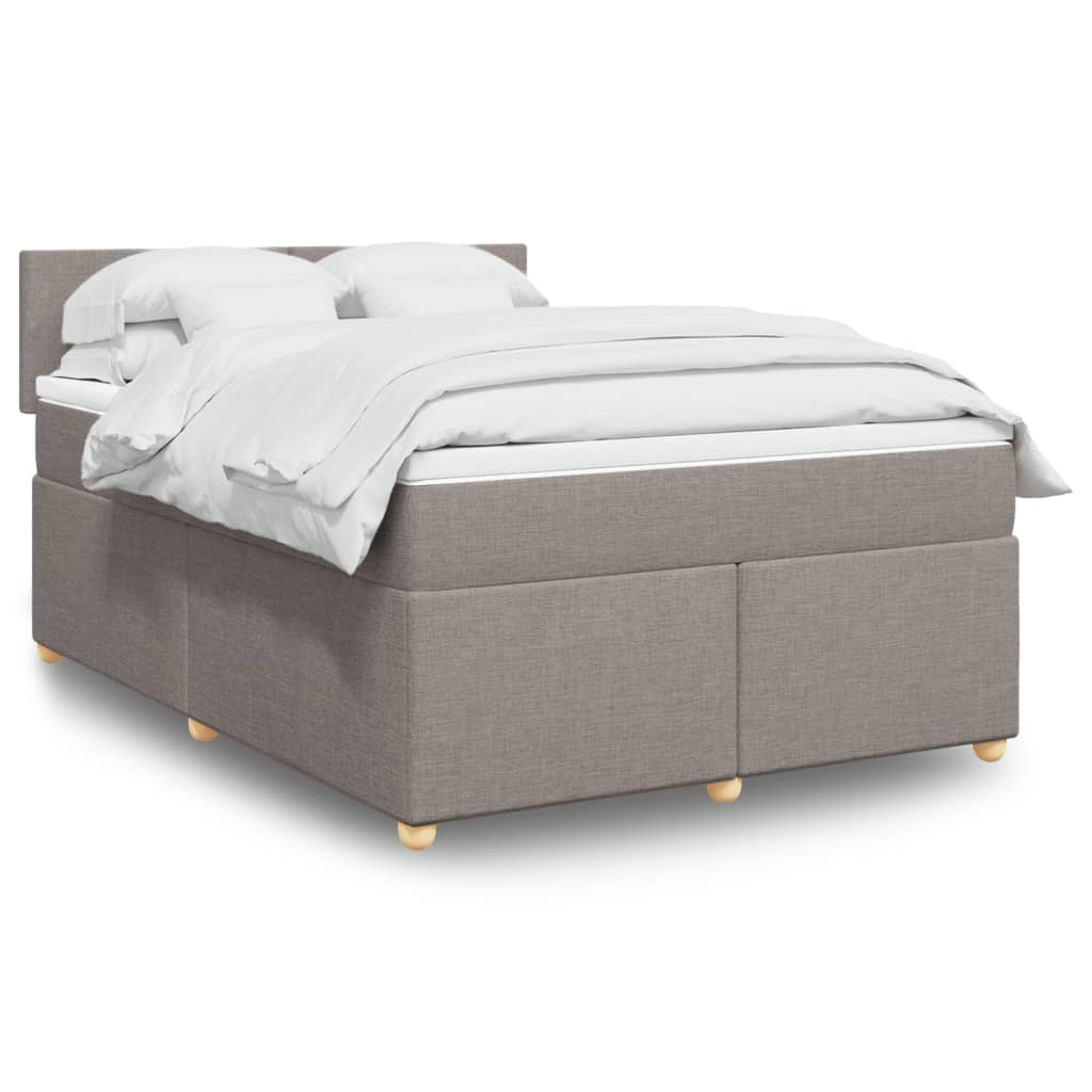 Boxspringbett Mit Matratze Stoff Taupe