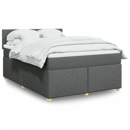 Boxspringbett Mit Matratze Stoff Dunkelgrau